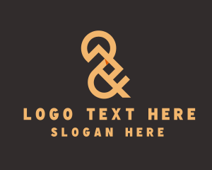 Font - Orange Abstract Ampersand logo design