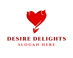 Red Demon Heart logo design