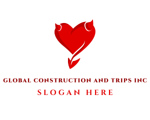Red Demon Heart logo design