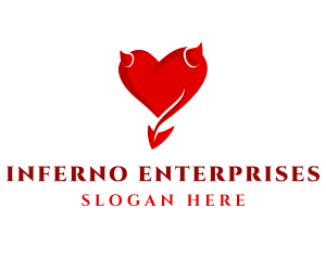 Red Demon Heart logo design