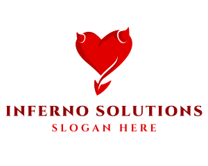 Demon - Red Demon Heart logo design