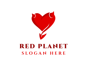 Red Demon Heart logo design