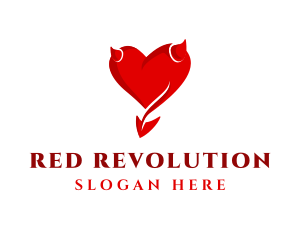 Red Demon Heart logo design