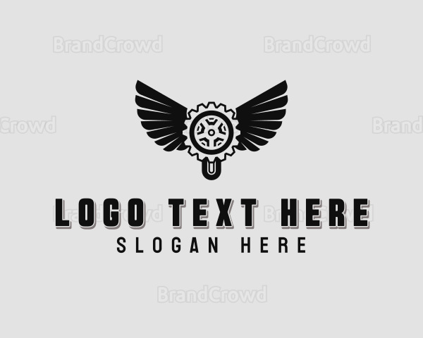 Automotive Mechanic Wings Logo