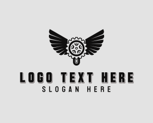 Blacksmith Tong - Automotive Mechanic Wings logo design