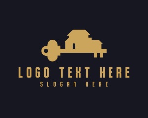 Warehouse - Gold House Key logo design