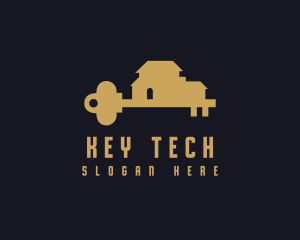 Gold House Key logo design