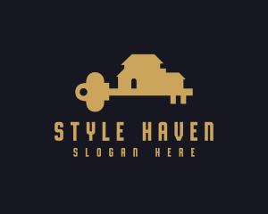 Hostel - Gold House Key logo design