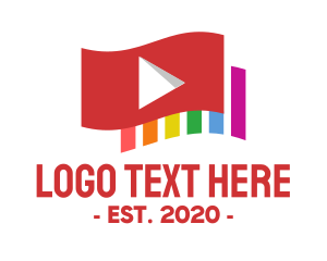 Pride - Multicolor Video Player logo design