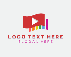 Multicolor Video Player logo design