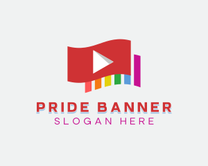 Multicolor Video Player logo design