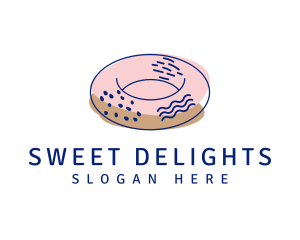 Sugary - Scribble Sweet Doughnut logo design