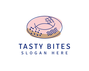 Delicatessen - Scribble Sweet Doughnut logo design