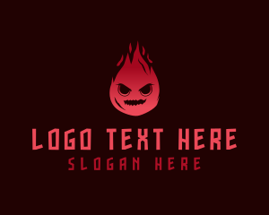 Gamer - Fire Ghoul Wisp logo design