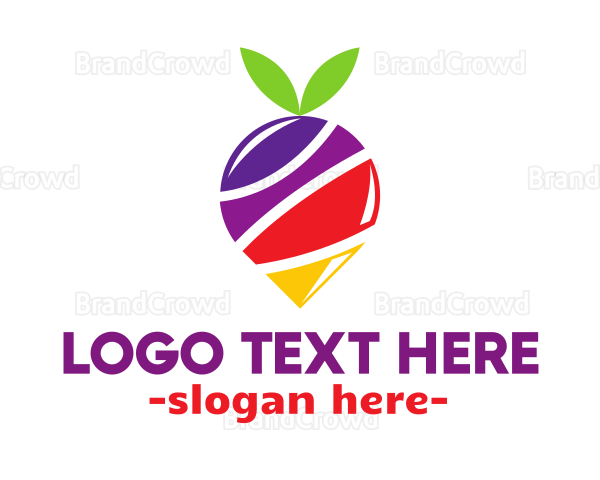 Colorful Berry Location Pin Logo