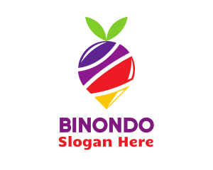 Colorful Berry Location Pin Logo