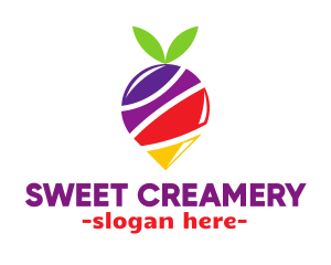 Colorful Berry Location Pin logo design