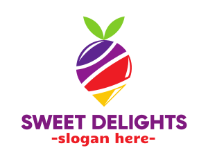 Colorful Berry Location Pin logo design