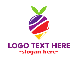 Strawberry - Colorful Berry Location Pin logo design