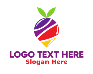Colorful Berry Location Pin Logo