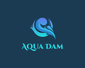 Aqua Water Wave logo design