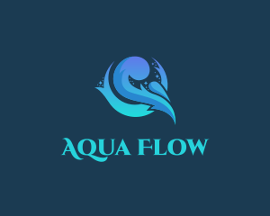 Aqua Water Wave logo design