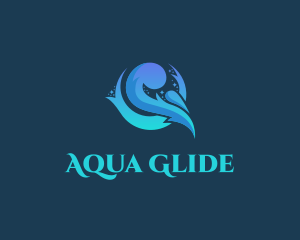 Aqua Water Wave logo design