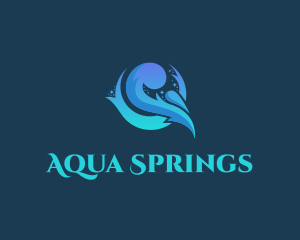 Aqua Water Wave logo design