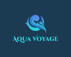 Aqua Water Wave logo design