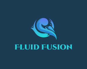 Aqua Water Wave logo design