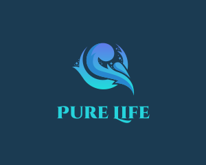 Alkaline - Aqua Water Wave logo design