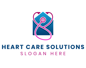 Cardiology Stethoscope House logo design