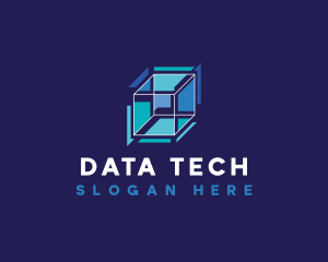 Data - Digital Data Cube logo design