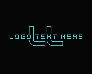 Techno - Futuristic Technology Game logo design