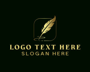 Publisher - Writer Feather Blogger logo design