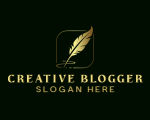 Blogger - Writer Feather Blogger logo design