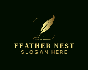 Writer Feather Blogger  logo design