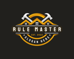 Ruler - Hammer Contractor Carpentry logo design