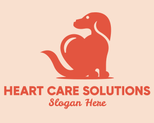 Beagle Dog Heart  logo design