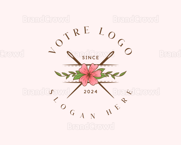Floral Needle Stitch Logo