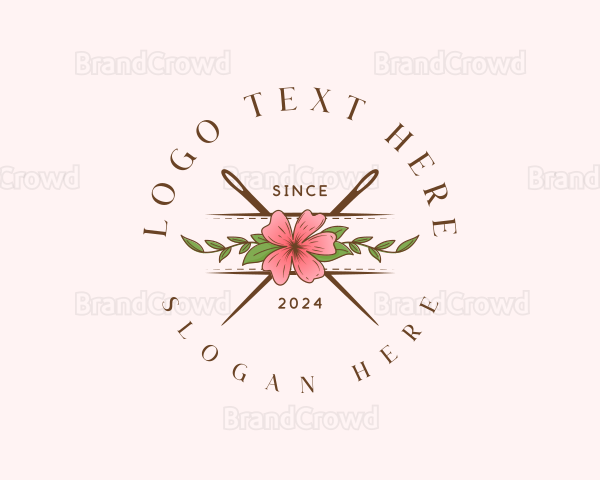 Floral Needle Stitch Logo