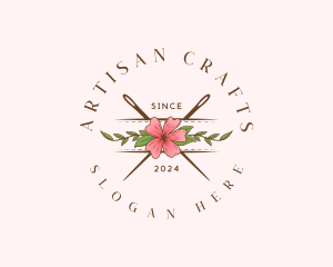 Crafts - Floral Needle Stitch logo design