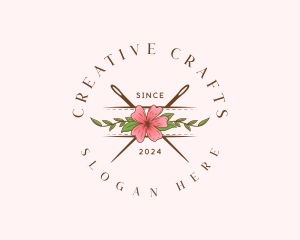 Crafts - Floral Needle Stitch logo design