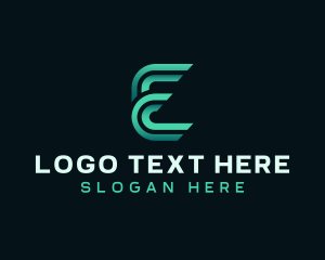 Futuristic - Electronic Cyber Gaming Letter E logo design