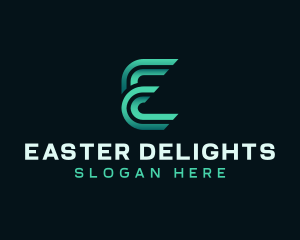 Electronic Cyber Gaming Letter E logo design