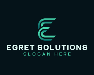 Electronic Cyber Gaming Letter E logo design