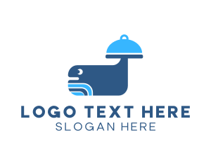 Fine Dining - Blue Whale Cloche logo design