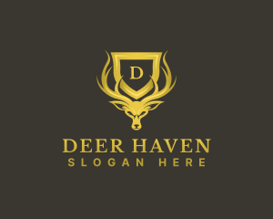 Luxury Deer Shield  logo design