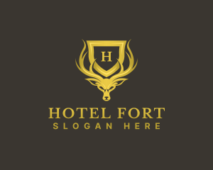 Luxury Deer Shield  logo design