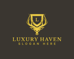 Luxury Deer Shield  logo design